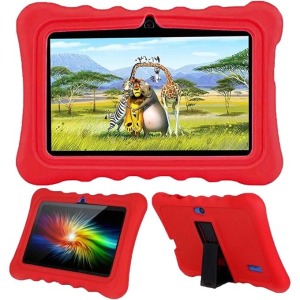 Atouch Educational Tablet For Kids 16gb Ram 2gb Rom Red Pouch