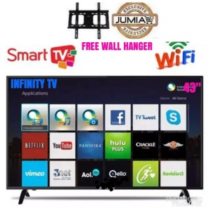 Infinity 43" Smart TV Frameless + Free Wall Hanger + 1 Year Warranty