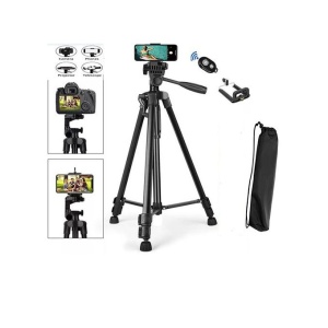 Tripod Stand Adjustable Phone Camera Live Streaming Stand Holder + Bluetooth Remote Control